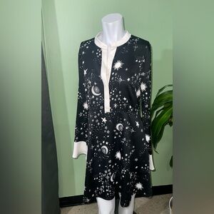 Modcloth Black and light cream Celestial Mini Dress